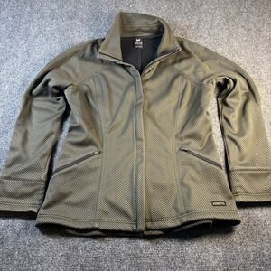 Kerrits Jacket Women's Medium Green Full Zip Up Fleece Lined Riding Checker